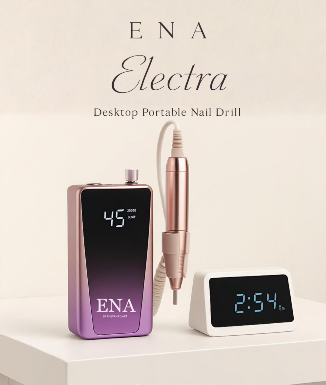 Electra The the ultimate brushless nail drill 0-45,000 RPM