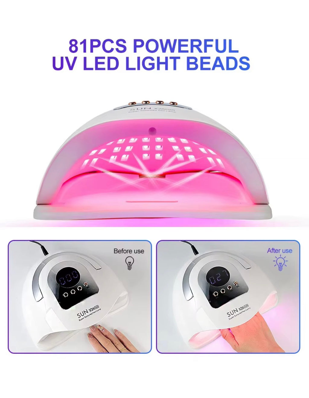 Nail up/led lamp SUN x26 with 81 strong leds !! neglelampe