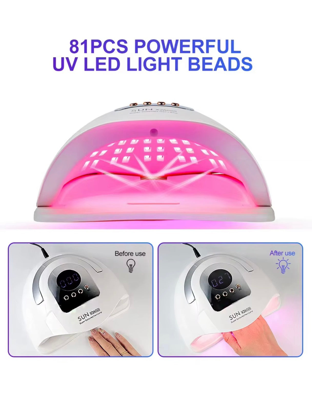 Nail up/led lamp SUN x26 with 81 strong leds !! neglelampe