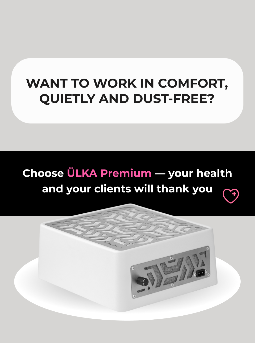 ULKA premium white desktop nail dust collector 52W strong performance!