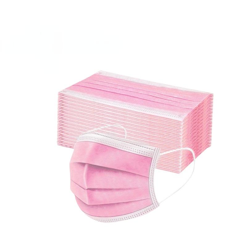 Pink face mask package of 50pcs